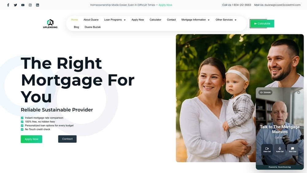 Screenshot of Up Lending website