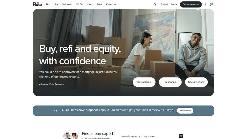 Screenshot of Guaranteed Rate website